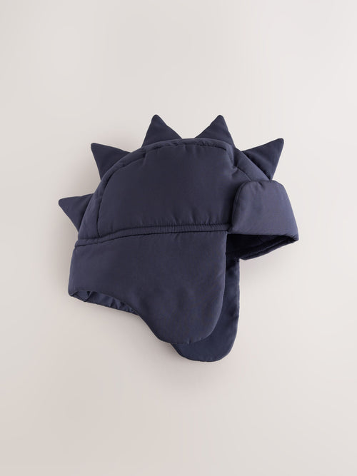 Navy Dino Novelty Lined Trapper Hat (3mths-6yrs) - image 1