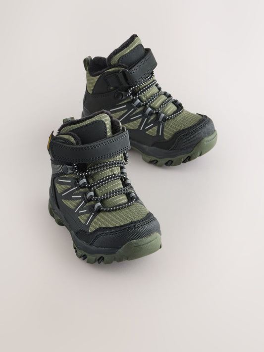 Green/Black Touch Fastening Elastic Lace Waterproof Hiker Boots - image 1