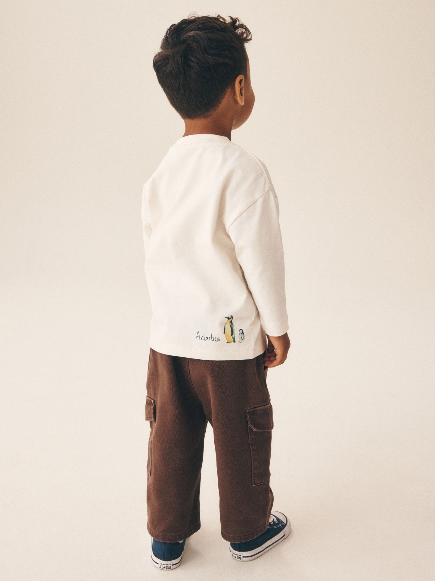 Dsiney Kidz - Cream Watercolour World Map Long Sleeve All Over Print T-Shirt (3mths-7yrs) image 3