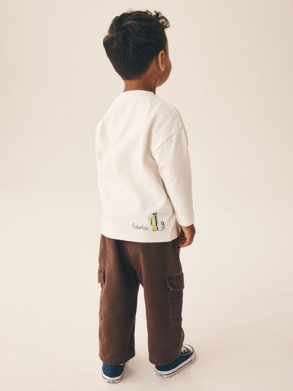 Dsiney Kidz - Cream Watercolour World Map Long Sleeve All Over Print T-Shirt (3mths-7yrs) image 3
