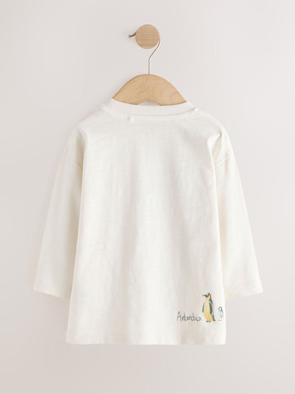 Dsiney Kidz - Cream Watercolour World Map Long Sleeve All Over Print T-Shirt (3mths-7yrs) image 6