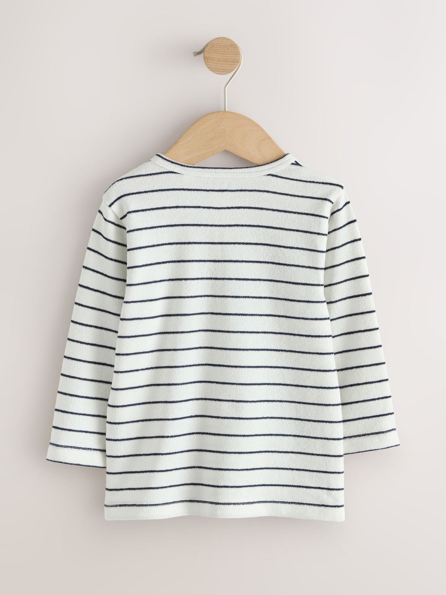 Dsiney Kidz - Navy/White Dog Embroidered Stripe Long Sleeve Henley Neck T-Shirt (3mths-7yrs) image 2