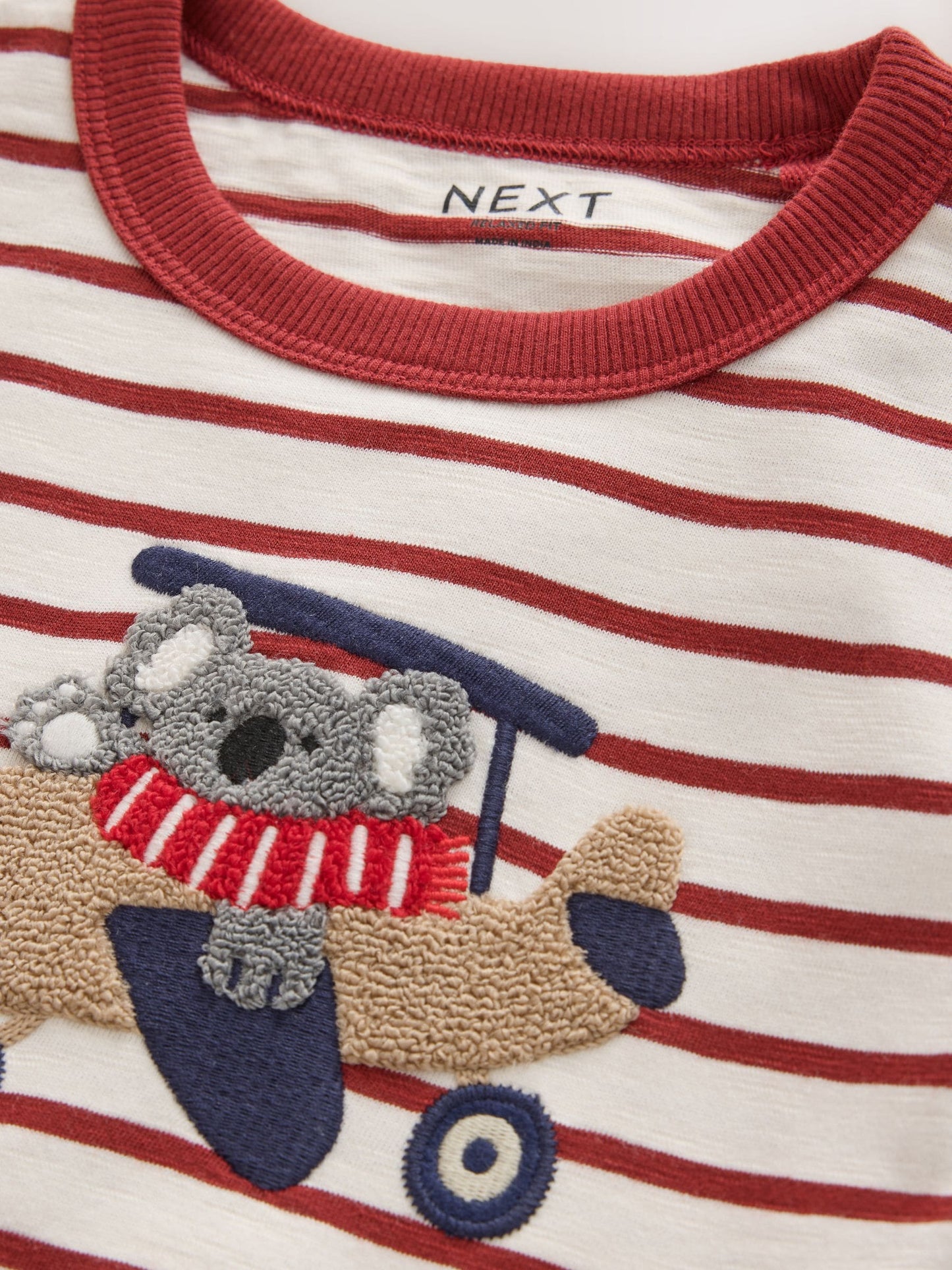 Dsiney Kidz - Burg/White Koala Plane Long Sleeve Appliqué T-Shirt (3mths-7yrs) image 7
