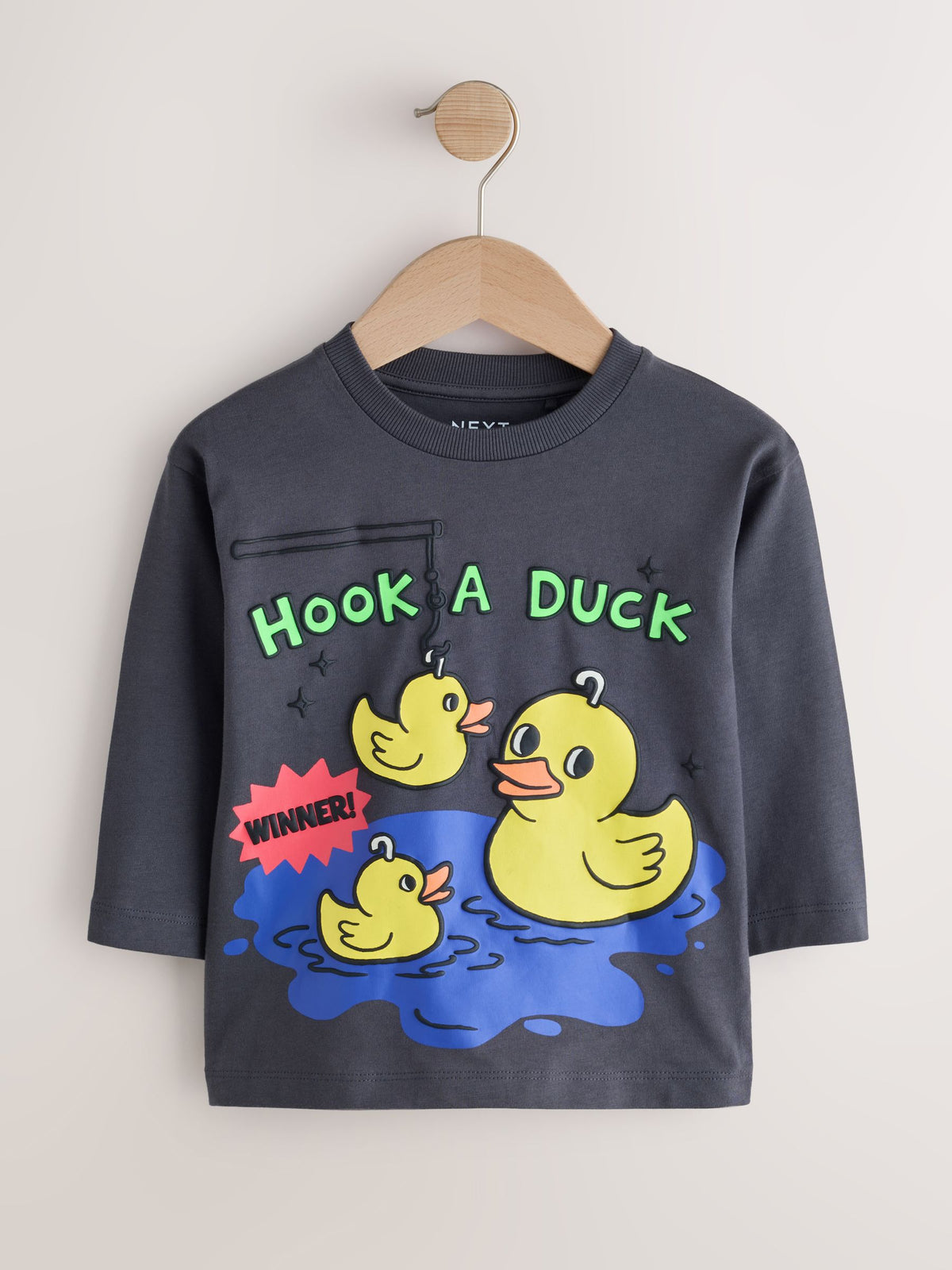Dsiney Kidz - Charcoal Grey Hook a Duck Long Sleeve Graphic T-Shirt (3mths-7yrs) image 1