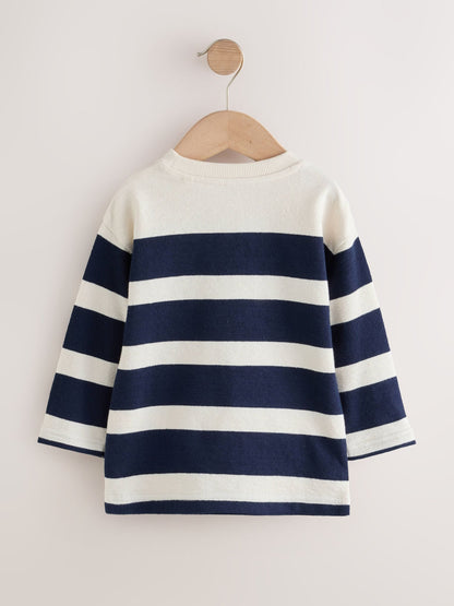Navy/White Woodland embroidered Long Sleeve Appliqué T-Shirt (3mths-7yrs) - image 5