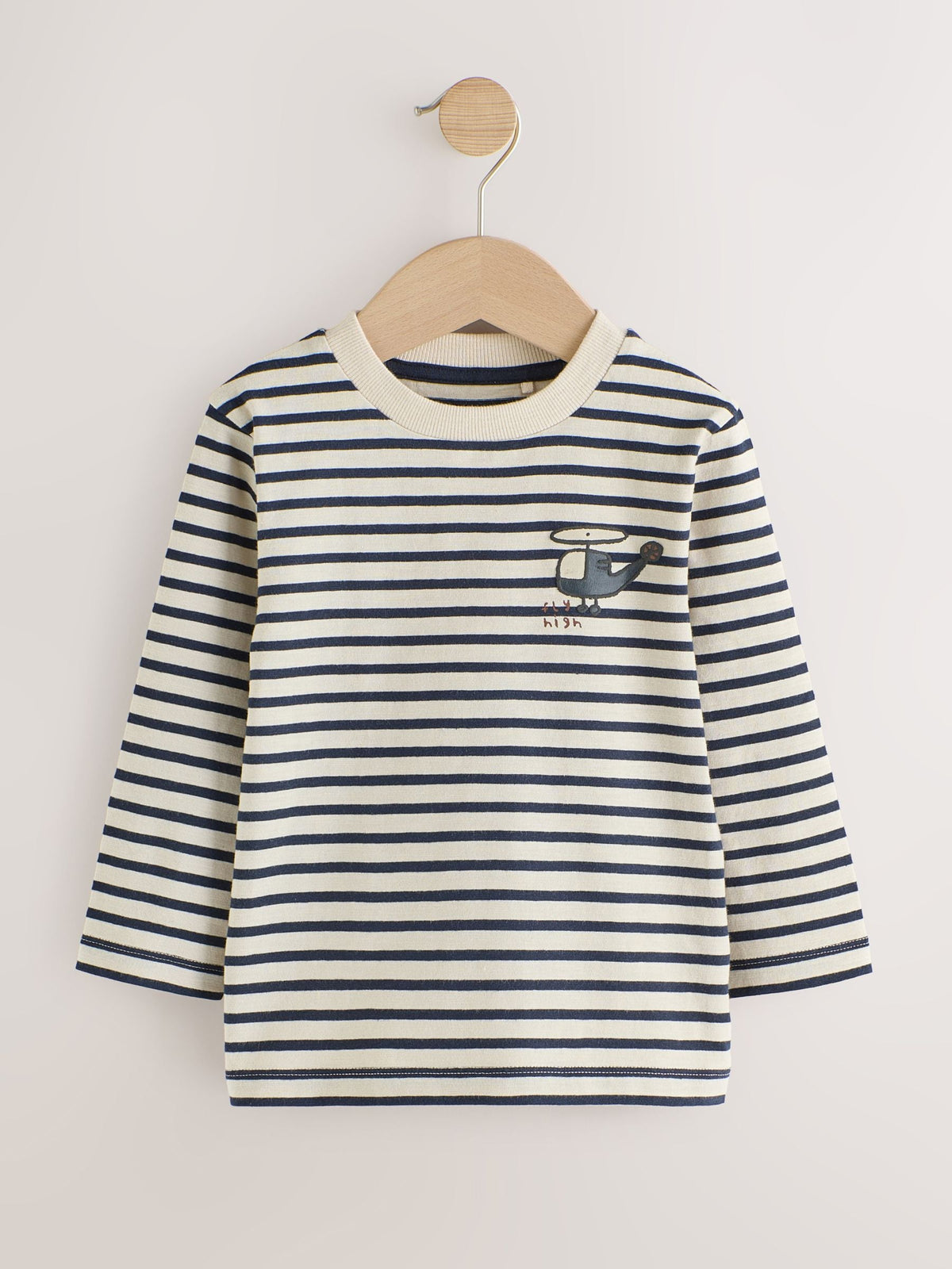 Dsiney Kidz - Navy Stripe Transport Long Sleeve T-Shirts 5 Pack (3mths-7yrs) image 5