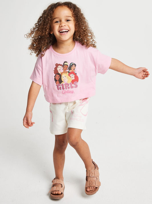 Brand Threads Pink Disney Princess T-Shirt & Shorts Set image 1