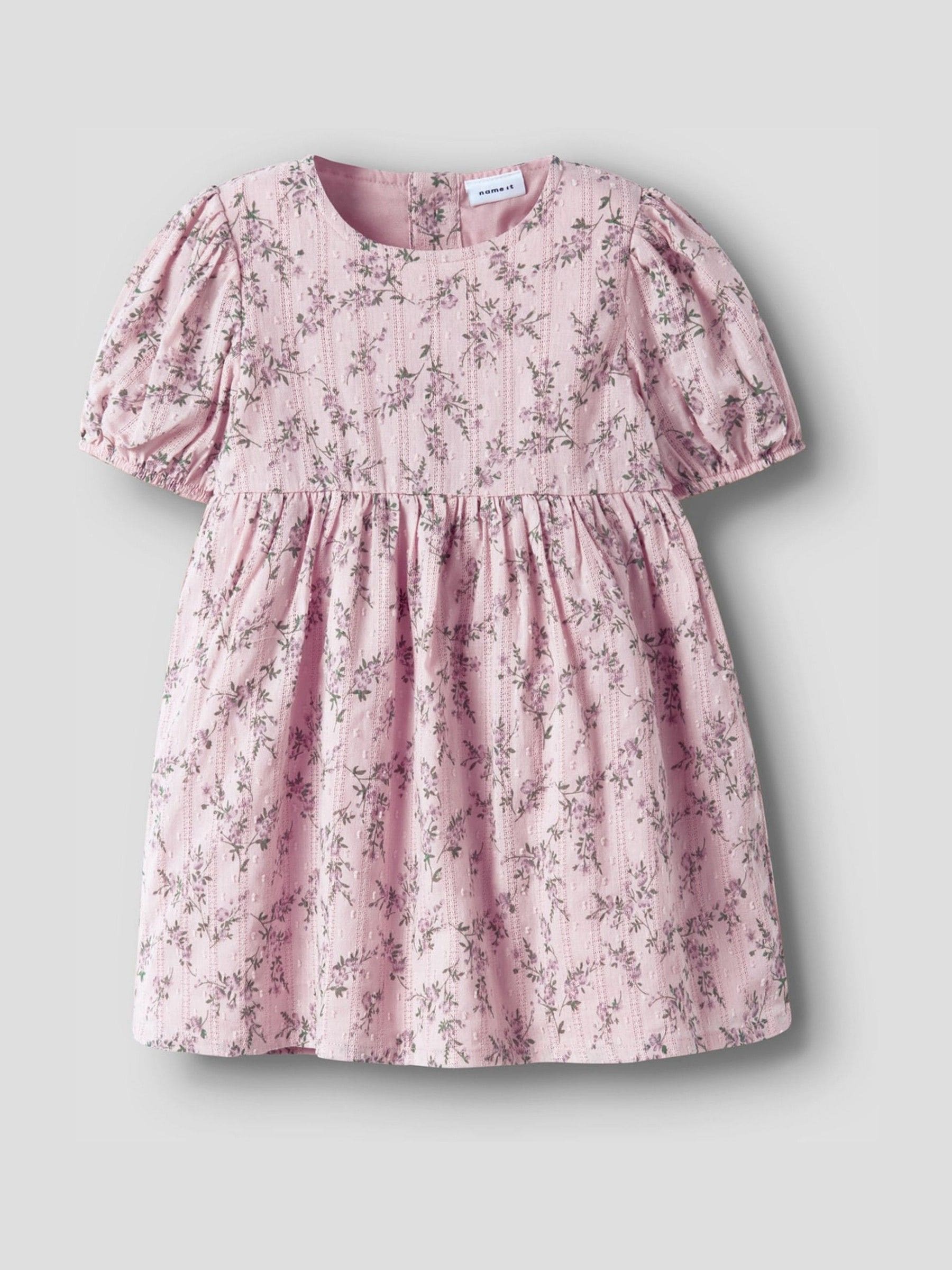 NAME IT Pink Floral Printed Smock Dress image 1