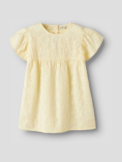 Dsiney Kidz - Name It Yellow Puff Sleeve Woven Dress With Cut Out Heart Detail image 1