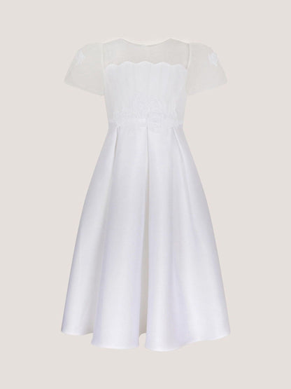 Monsoon White Chiffon Sleeve Floral Embroidered Dress image 2