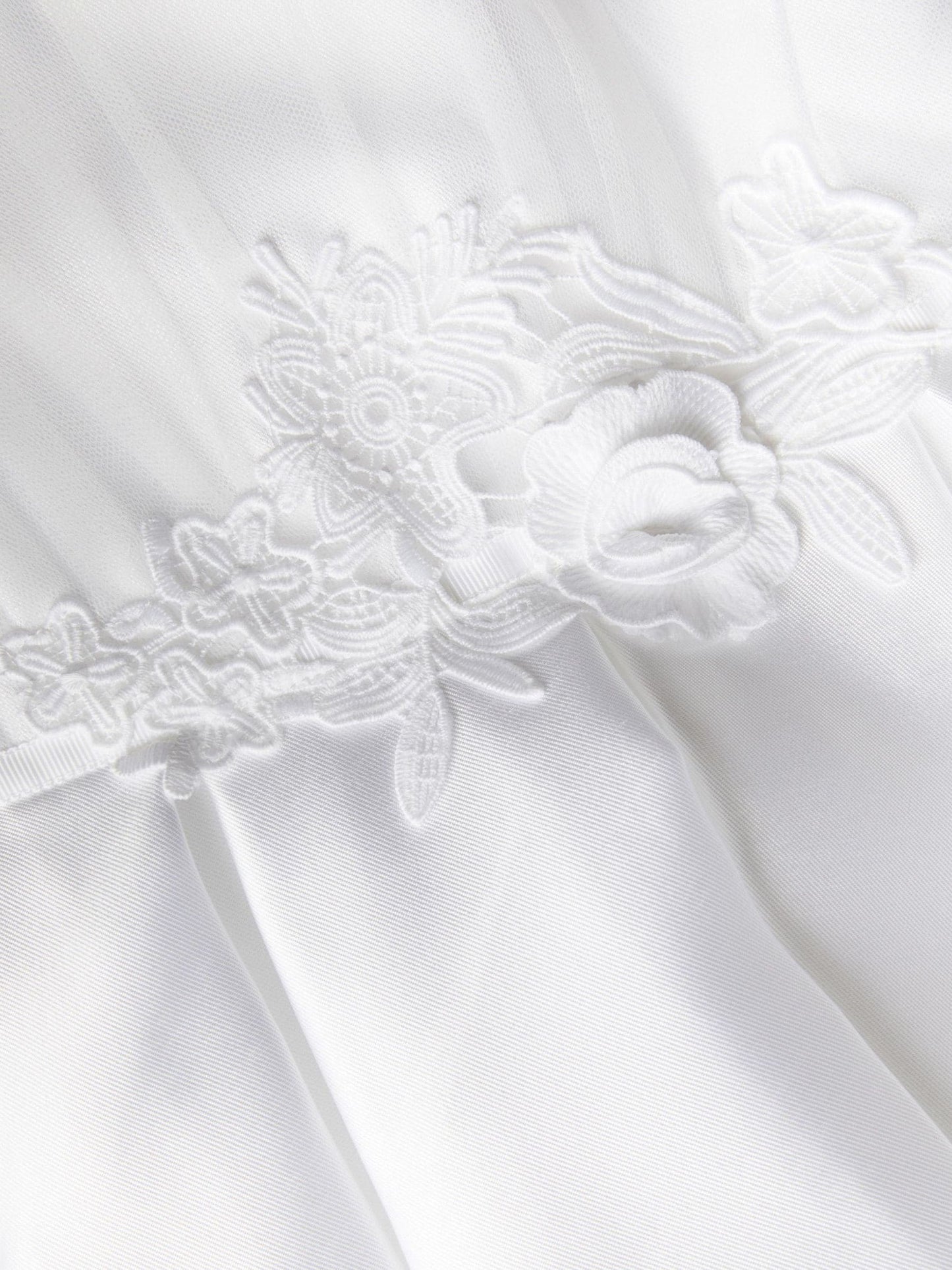 Monsoon White Chiffon Sleeve Floral Embroidered Dress image 4