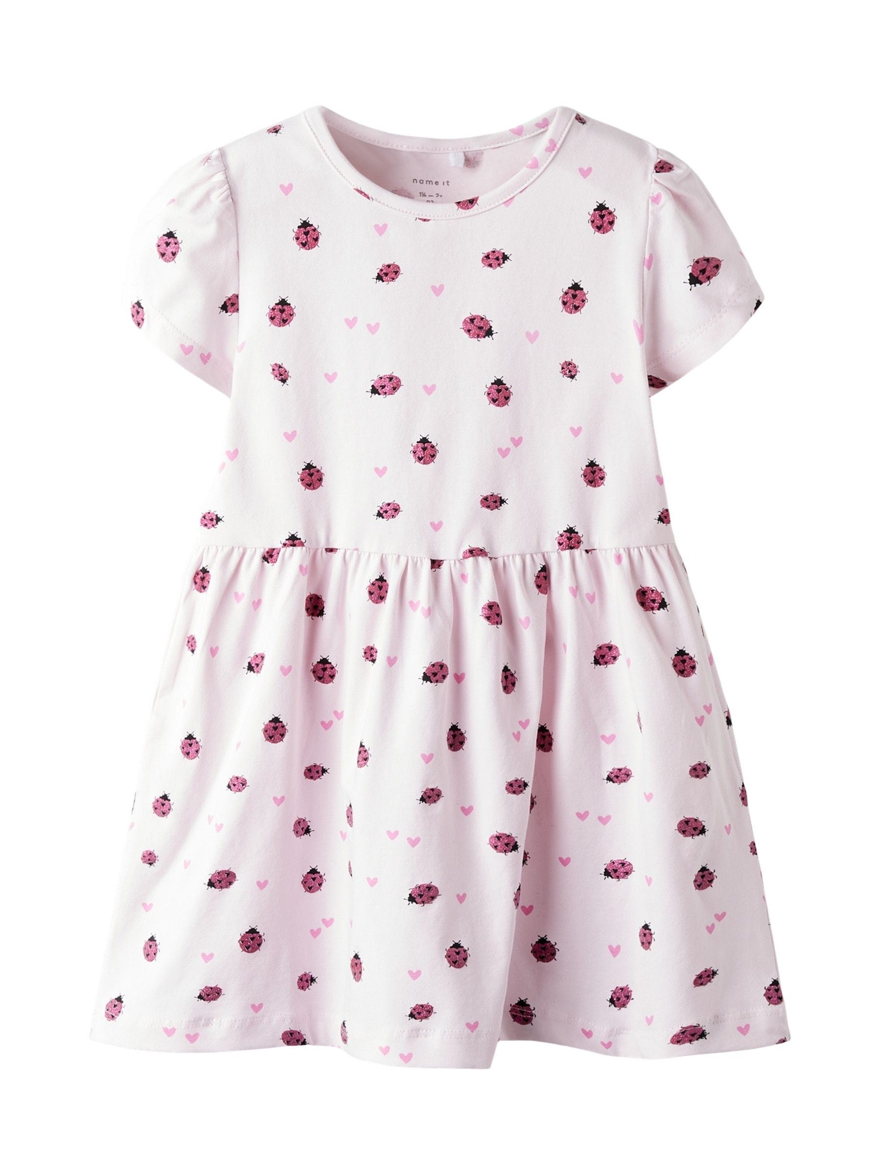 Name It Pink Print Lady Bird Cotton Dress image 1