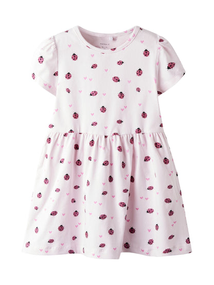 Name It Pink Print Lady Bird Cotton Dress image 1