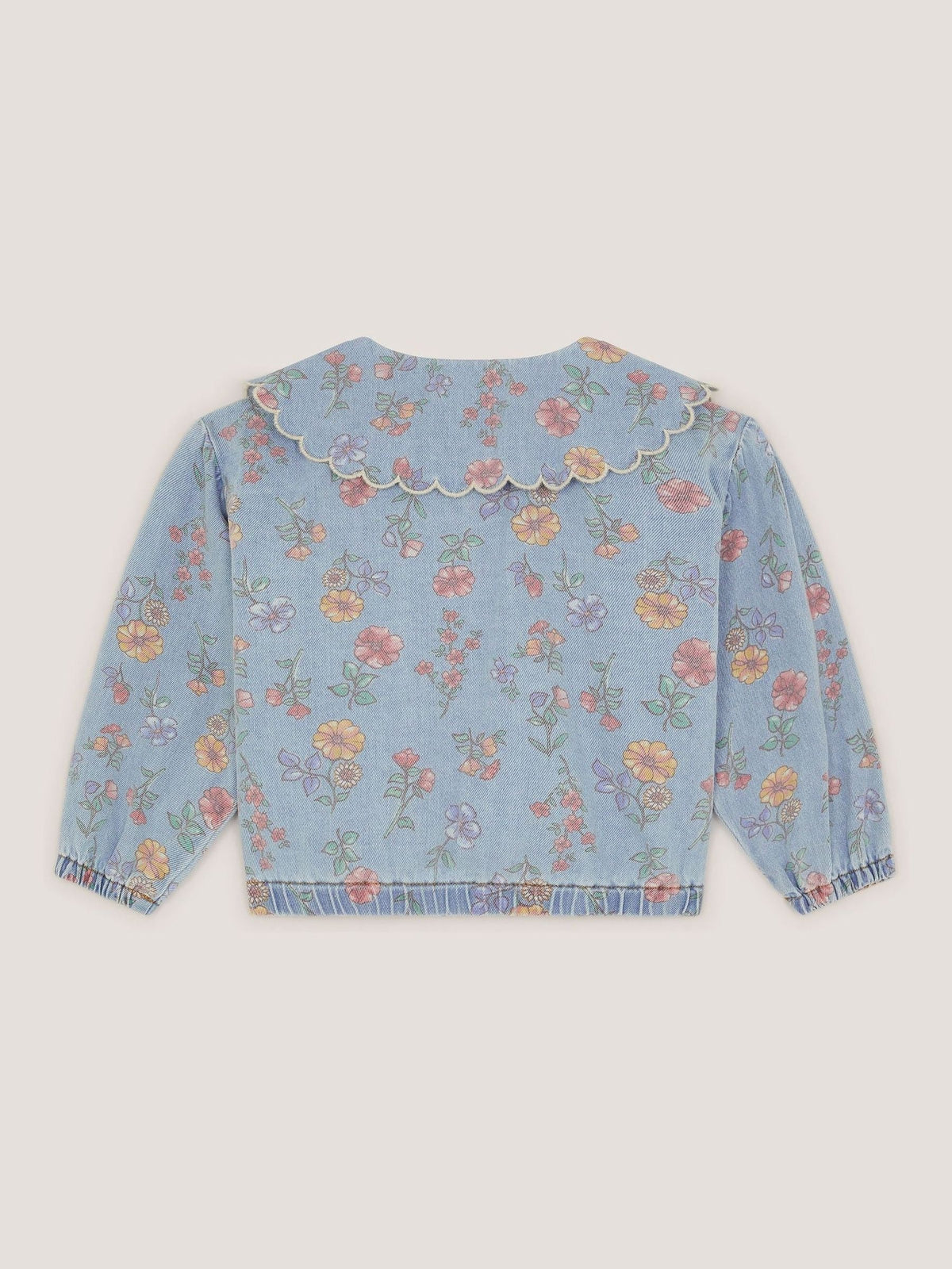 Dsiney Kidz - Monsoon Blue Floral Scallop Collar Denim Jacket image 3