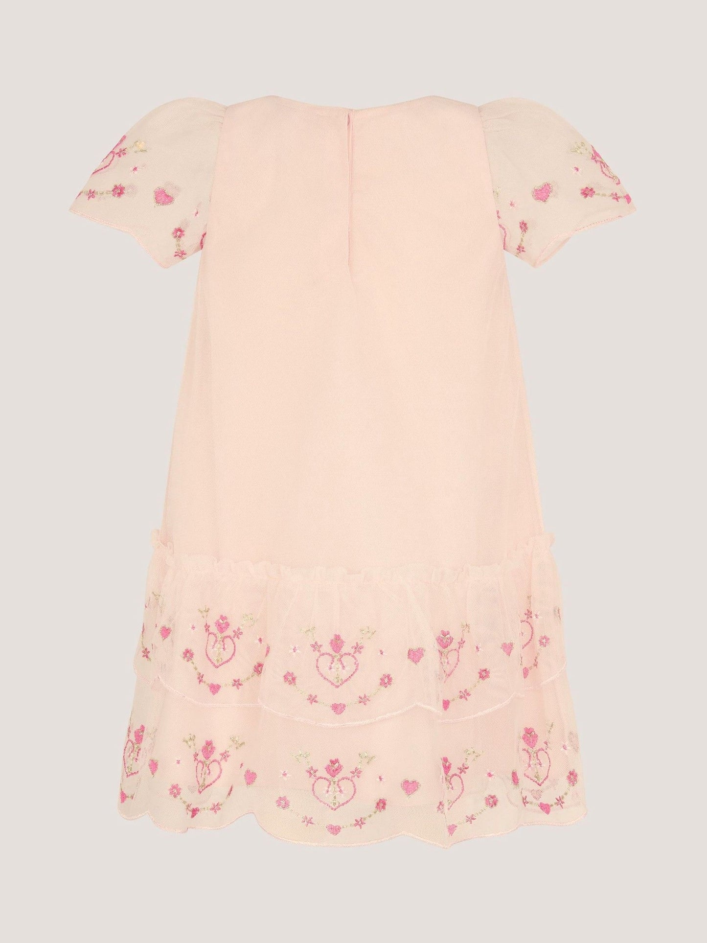 Monsoon Pink Baby Heart Embroidered Mesh Party Dress image 2