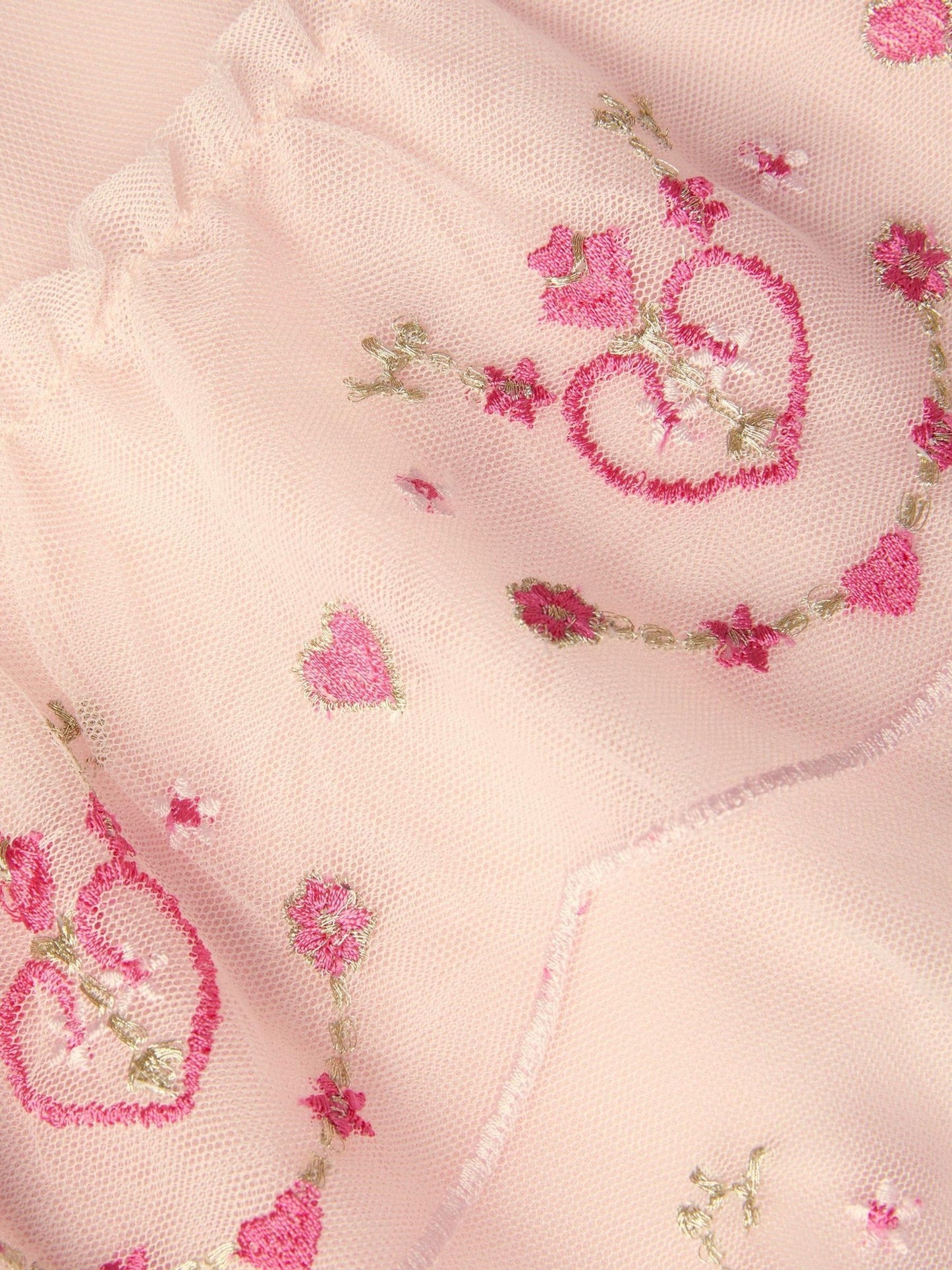 Monsoon Pink Baby Heart Embroidered Mesh Party Dress image 3