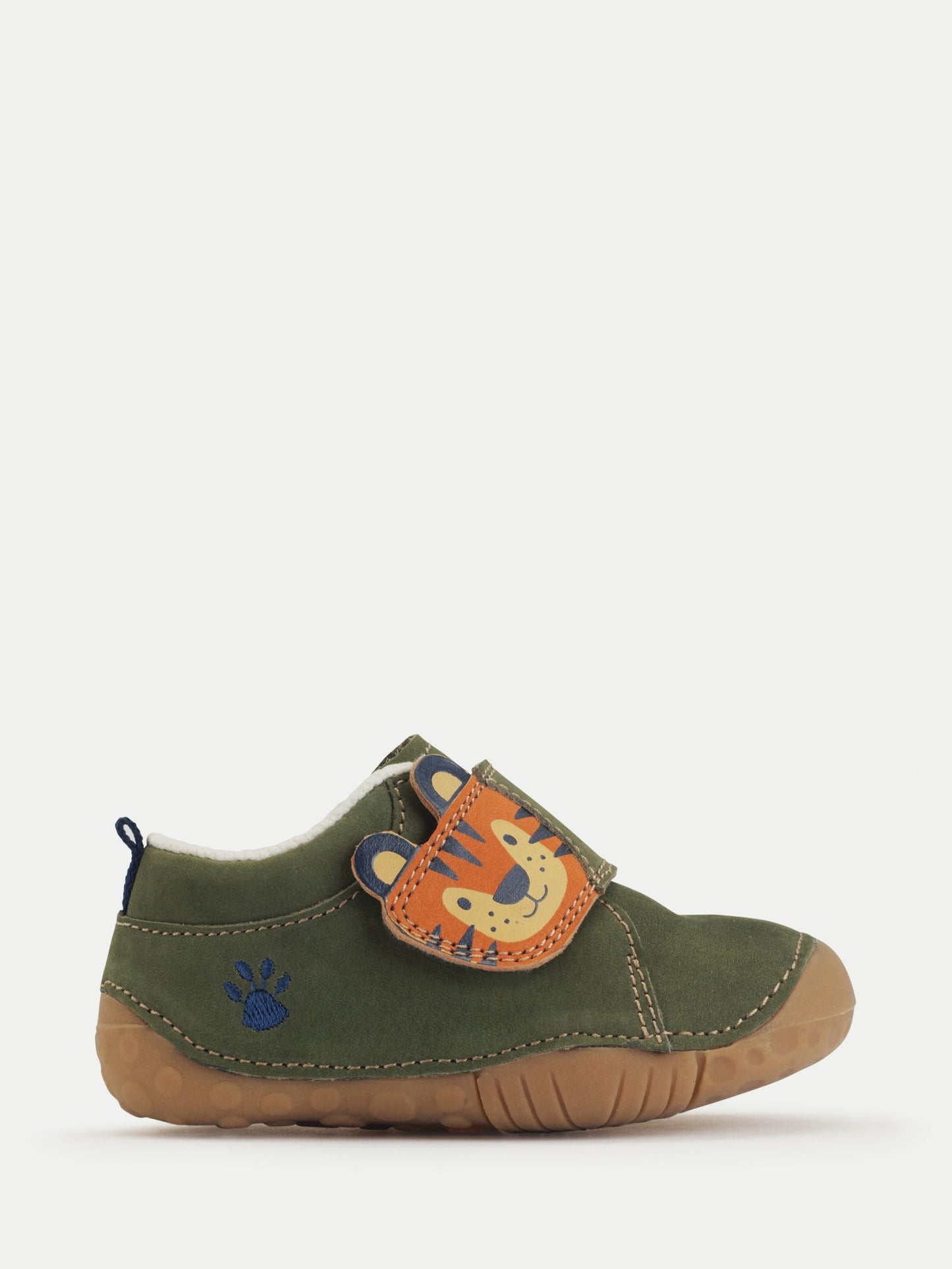Start Rite Green Cub Rip Tape Pre-Walker Shoes With Tiger Motif image 3