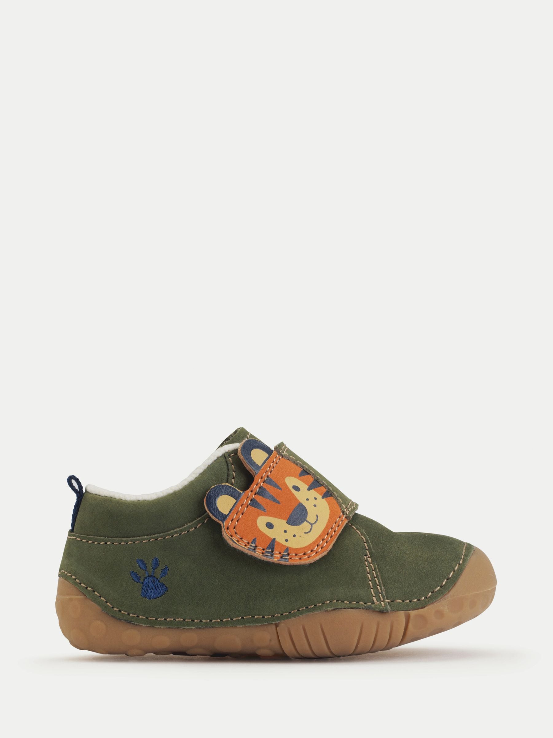 Start Rite Green Cub Rip Tape Pre-Walker Shoes With Tiger Motif image 3