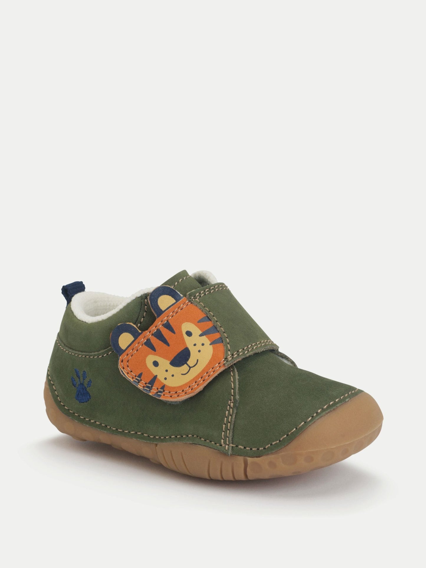 Start Rite Green Cub Rip Tape Pre-Walker Shoes With Tiger Motif image 4