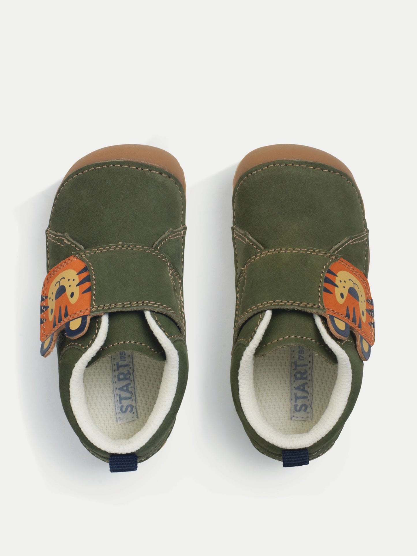 Start Rite Green Cub Rip Tape Pre-Walker Shoes With Tiger Motif image 7