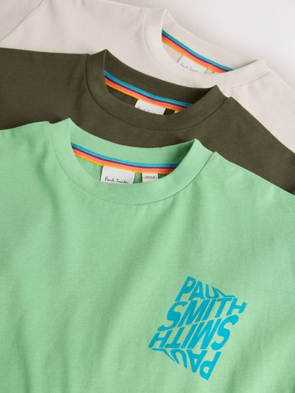 Dsiney Kidz - Paul Smith Junior Green/Ecru Graphic T-Shirts 3 Pack image 7