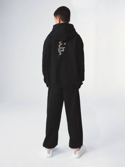 Dsiney Kidz - Paul Smith Junior Black Graphic Hoodie and Joggers Set image 2