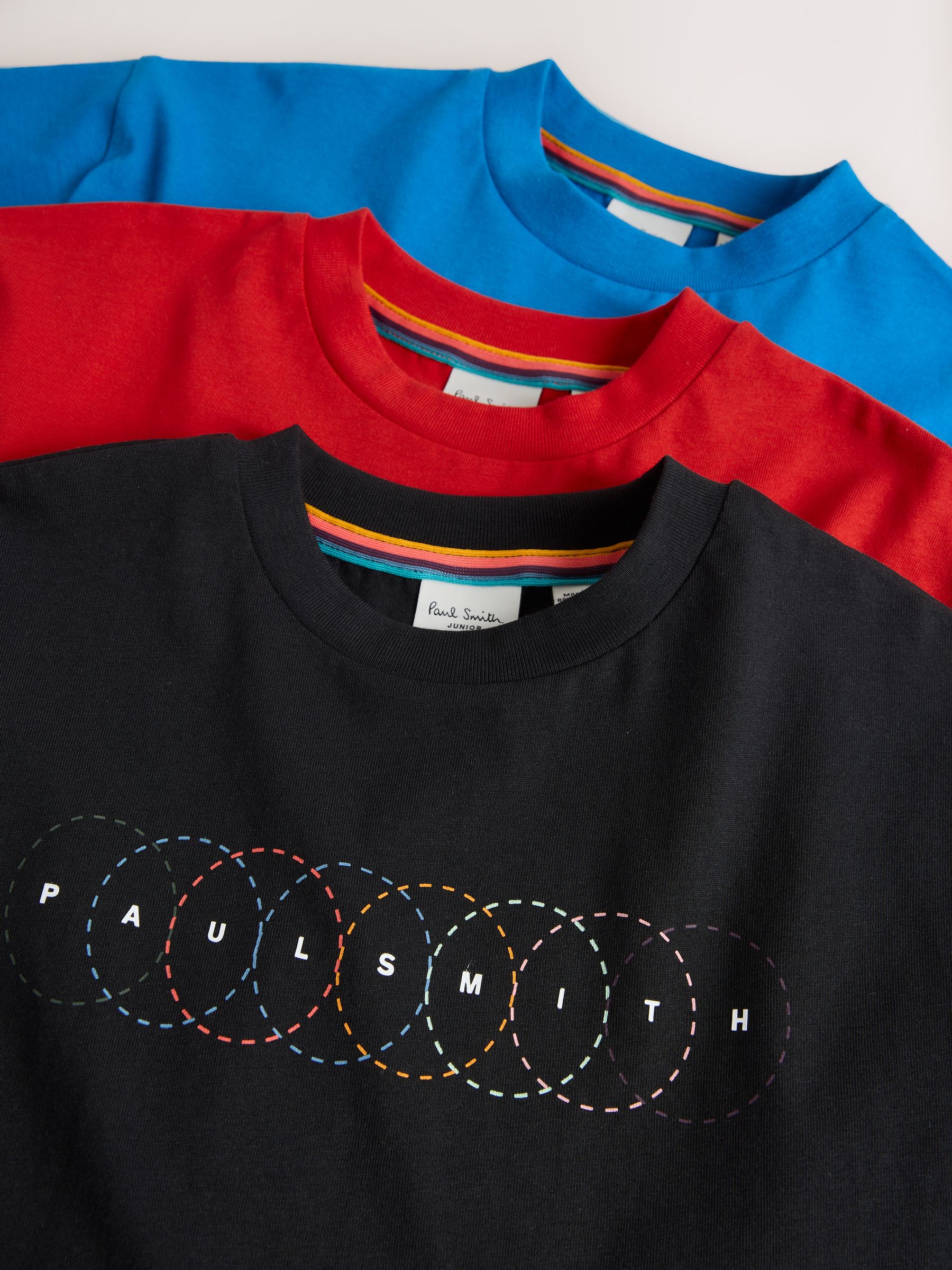 Dsiney Kidz - Paul Smith Junior Red/Blue/Black Graphic T-Shirts 3 Pack image 7