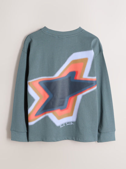 Dsiney Kidz - Paul Smith Junior Green/Black/Blue Long Sleeve Graphic T-Shirts 3 Pack image 3