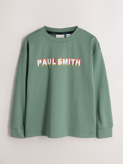 Dsiney Kidz - Paul Smith Junior Green/Black/Blue Long Sleeve Graphic T-Shirts 3 Pack image 4