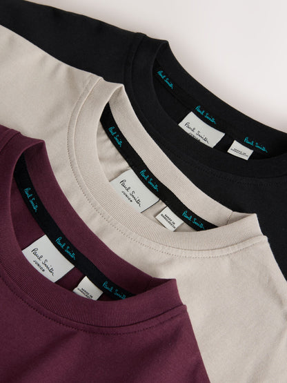 Dsiney Kidz - Paul Smith Junior Stone/Black/Red Signature Long Sleeve T-Shirts 3 Pack image 8