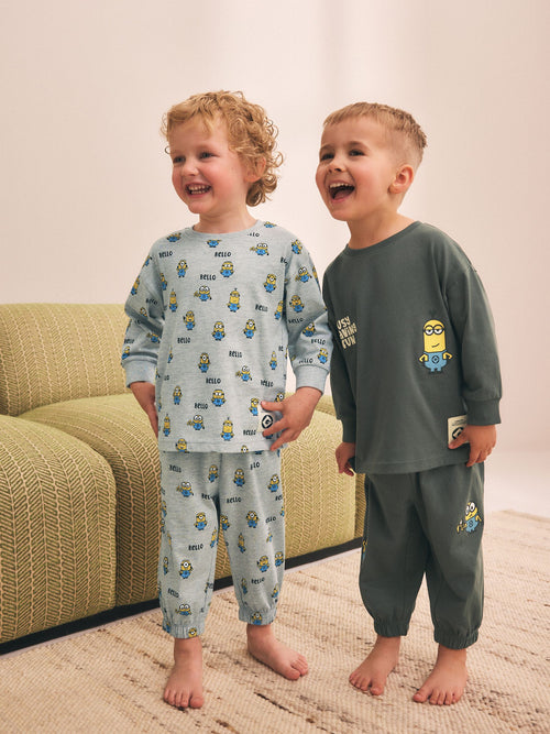 Dsiney Kidz - Charcoal Grey Minions Long Sleeve Pyjamas 2 Pack (3-12yrs) image 1