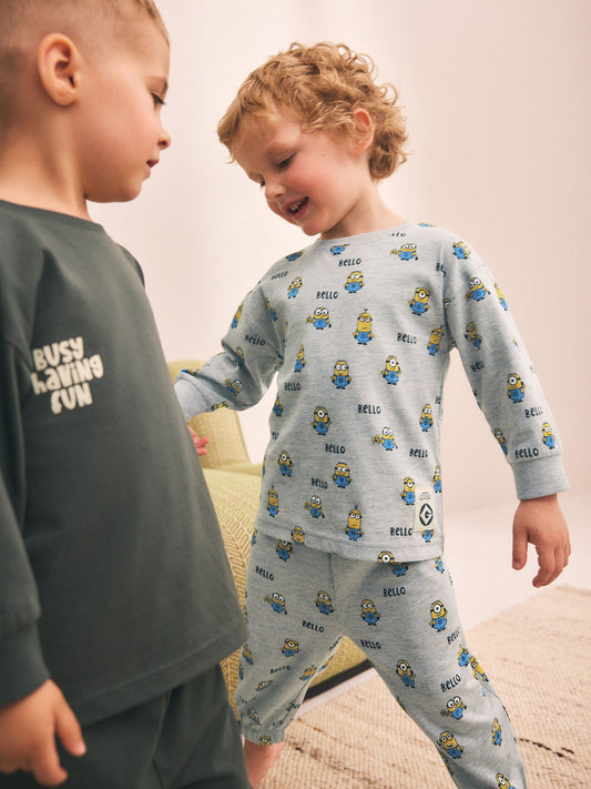 Dsiney Kidz - Charcoal Grey Minions Long Sleeve Pyjamas 2 Pack (3-12yrs) image 2