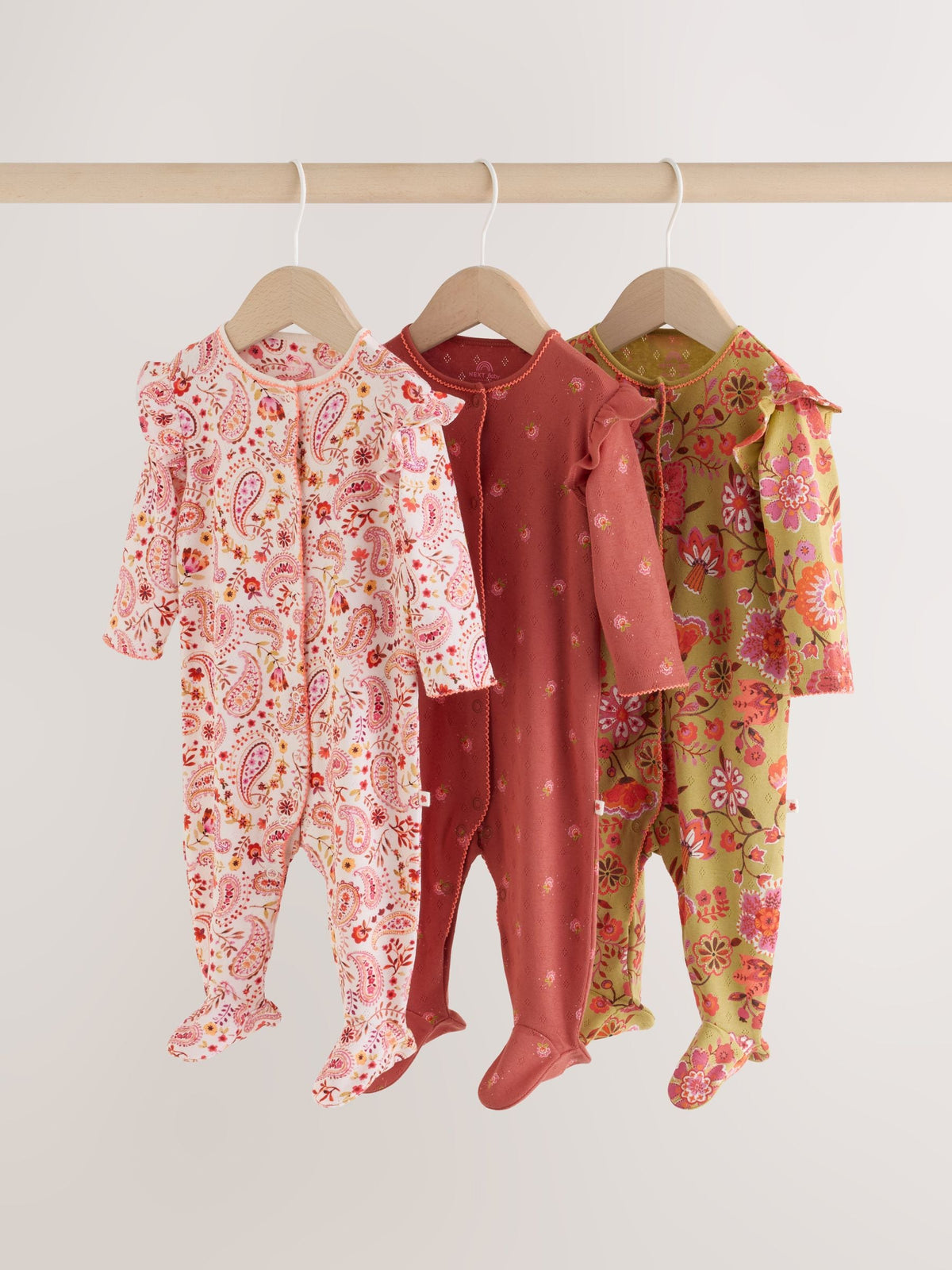 Paisley Print Baby Sleepsuits 3 Pack (0mths-2yrs) - image 1