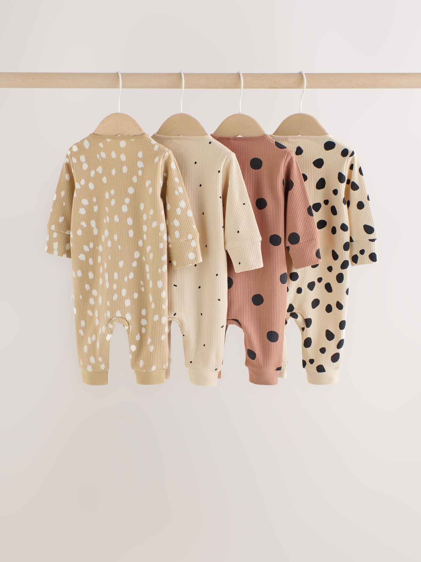 Dsiney Kidz - Brown Animal Print Two-Way Zip Baby Sleepsuits 4 Pack (0mths-3yrs) image 6
