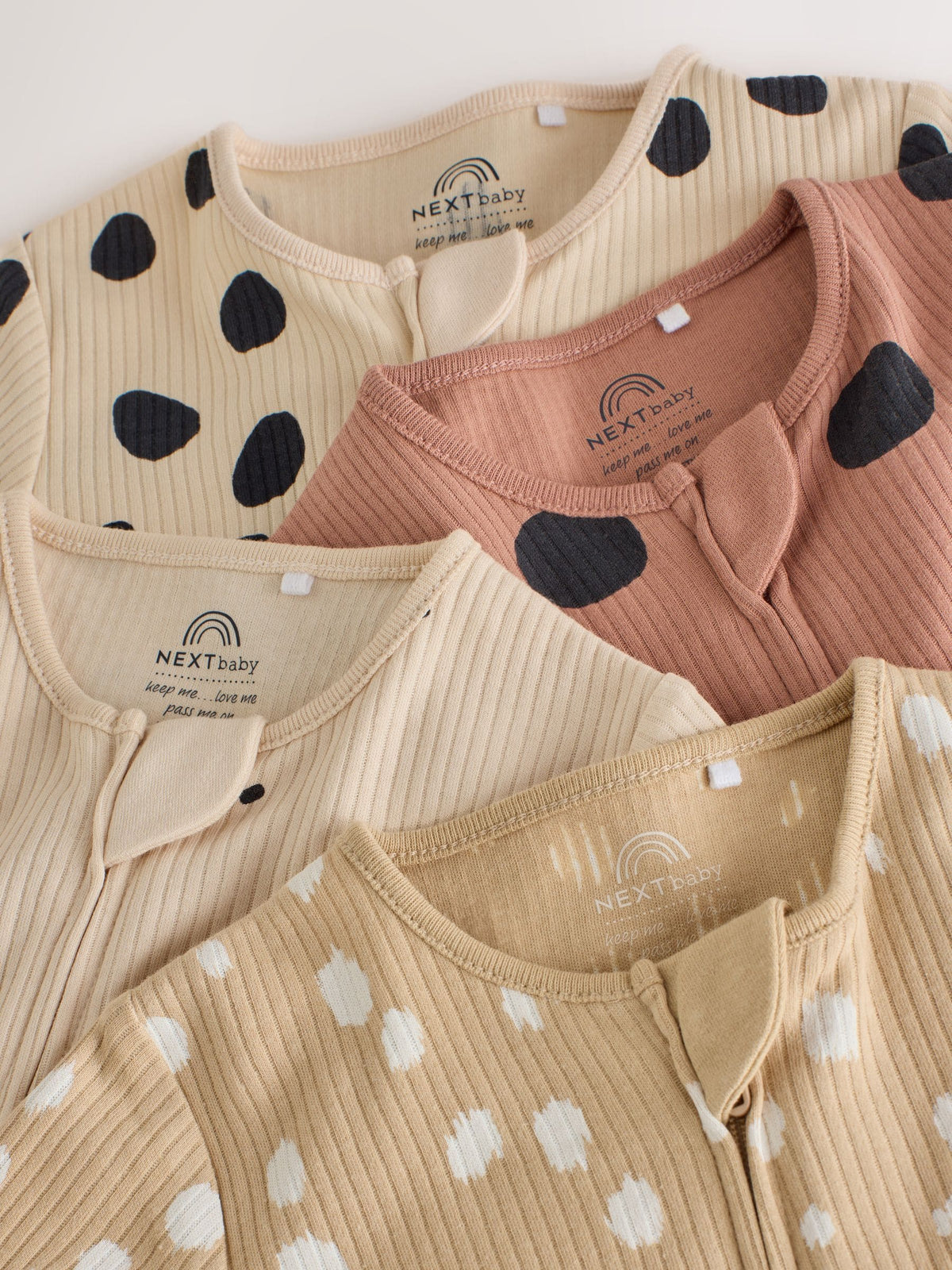 Dsiney Kidz - Brown Animal Print Two-Way Zip Baby Sleepsuits 4 Pack (0mths-3yrs) image 8