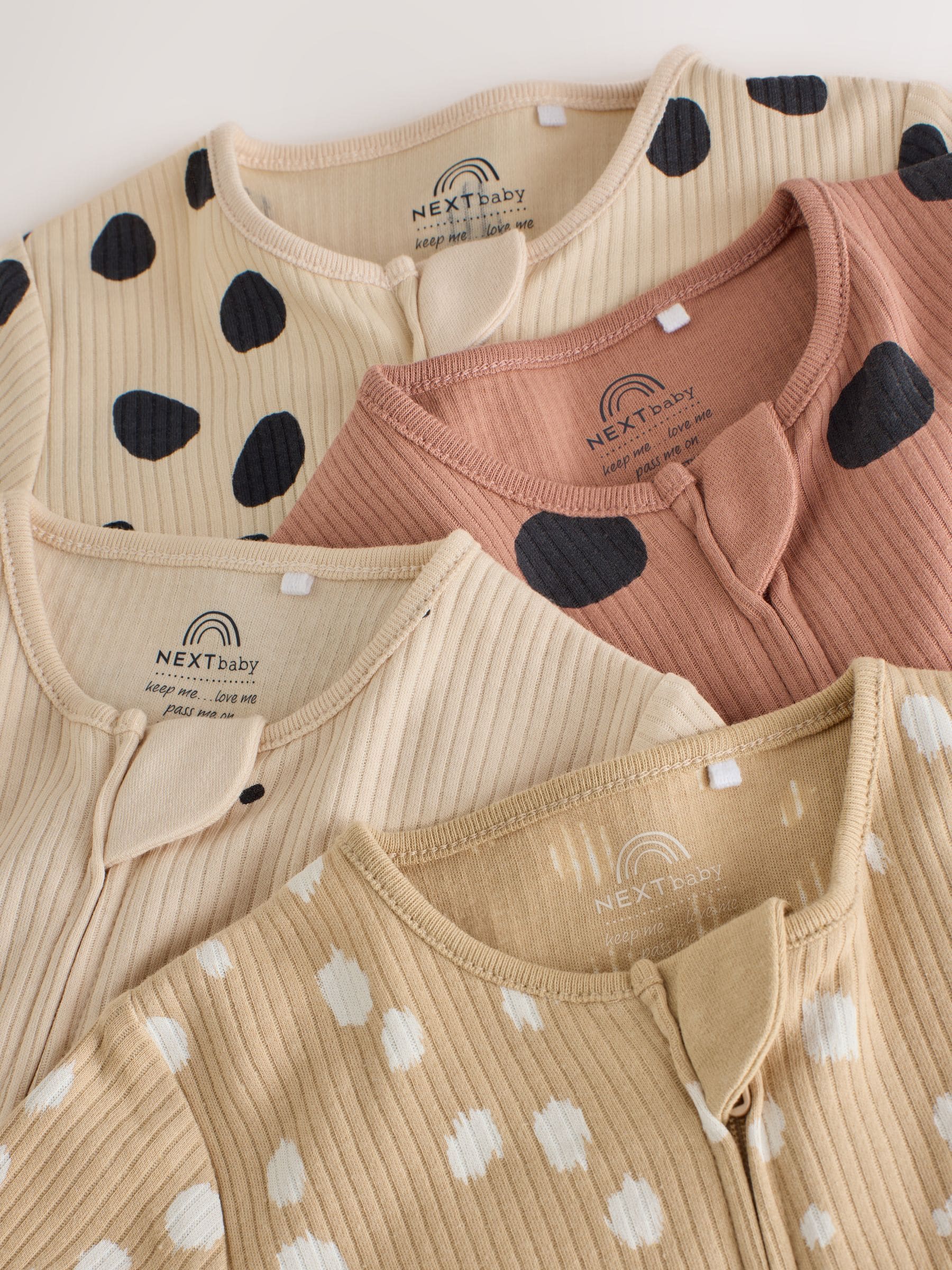 Dsiney Kidz - Brown Animal Print Two-Way Zip Baby Sleepsuits 4 Pack (0mths-3yrs) image 8