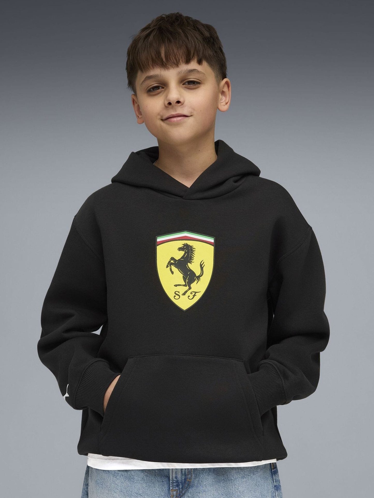 Dsiney Kidz - Puma Black Scuderia Ferrari Coloured Shield Youth Hoodie image 1