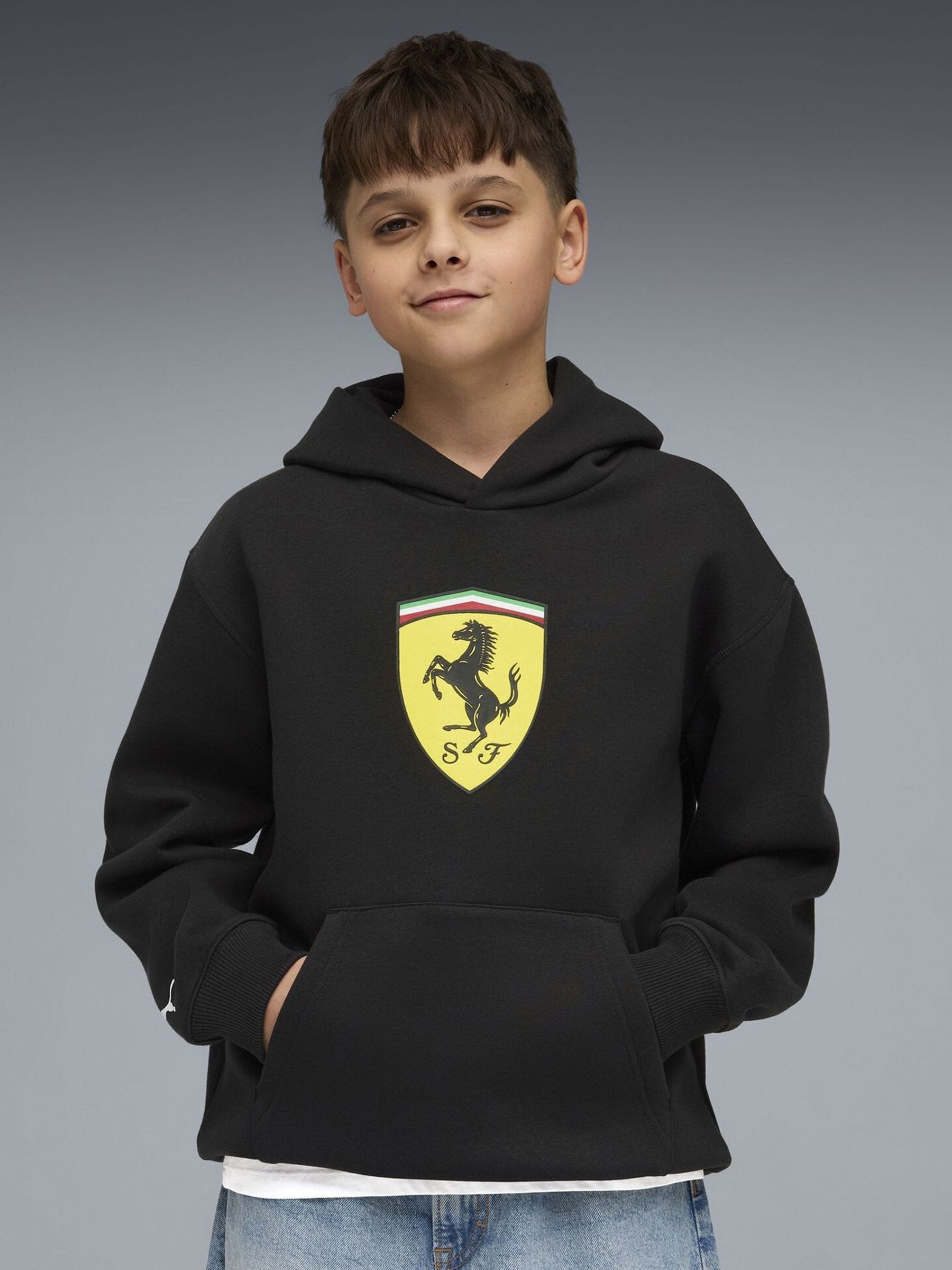 Dsiney Kidz - Puma Black Scuderia Ferrari Coloured Shield Youth Hoodie image 1