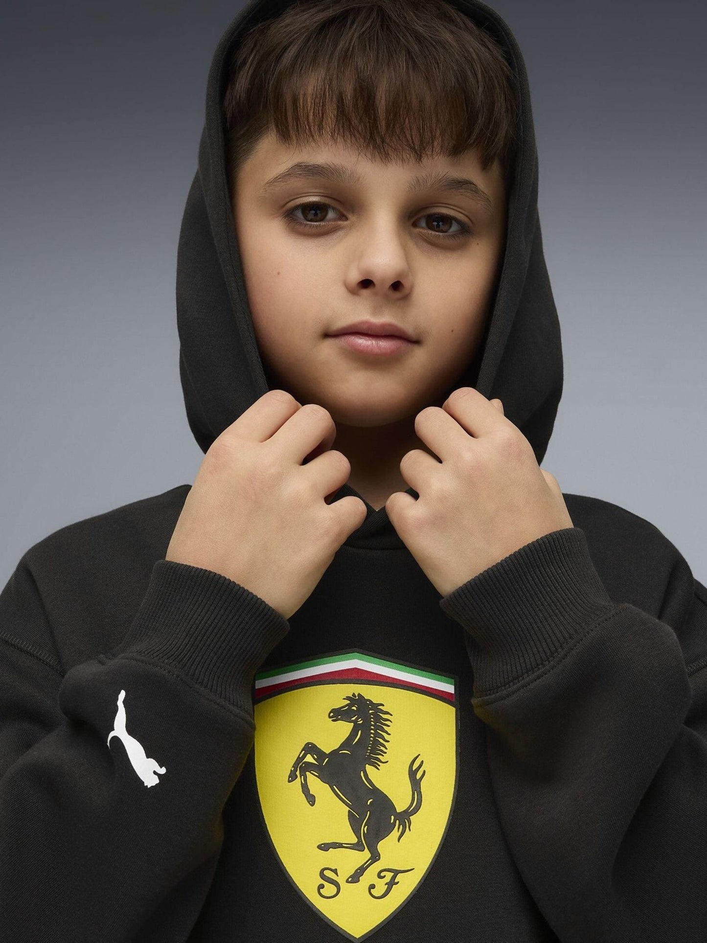 Dsiney Kidz - Puma Black Scuderia Ferrari Coloured Shield Youth Hoodie image 2