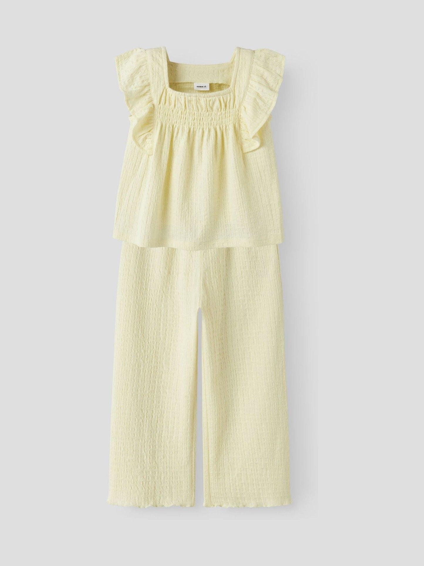 Name It Yellow Textured Top and Trousers Set image 1