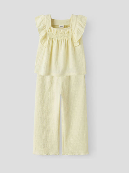 Name It Yellow Textured Top and Trousers Set image 1