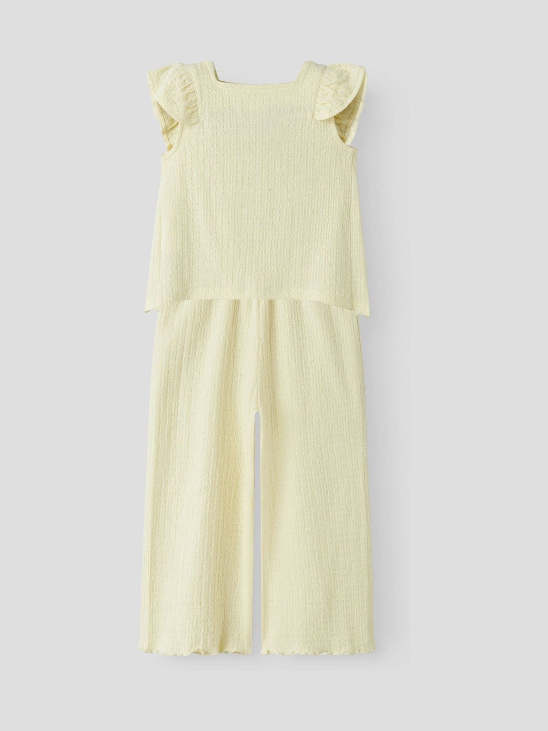 Name It Yellow Textured Top and Trousers Set image 3