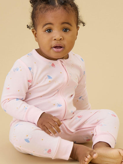 MORI Pink Enchanted Bunnies Clever Zip Supersoft Sleepsuit image 3