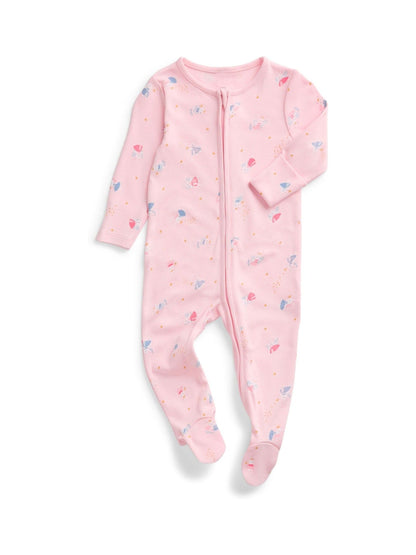 MORI Pink Enchanted Bunnies Clever Zip Supersoft Sleepsuit image 4