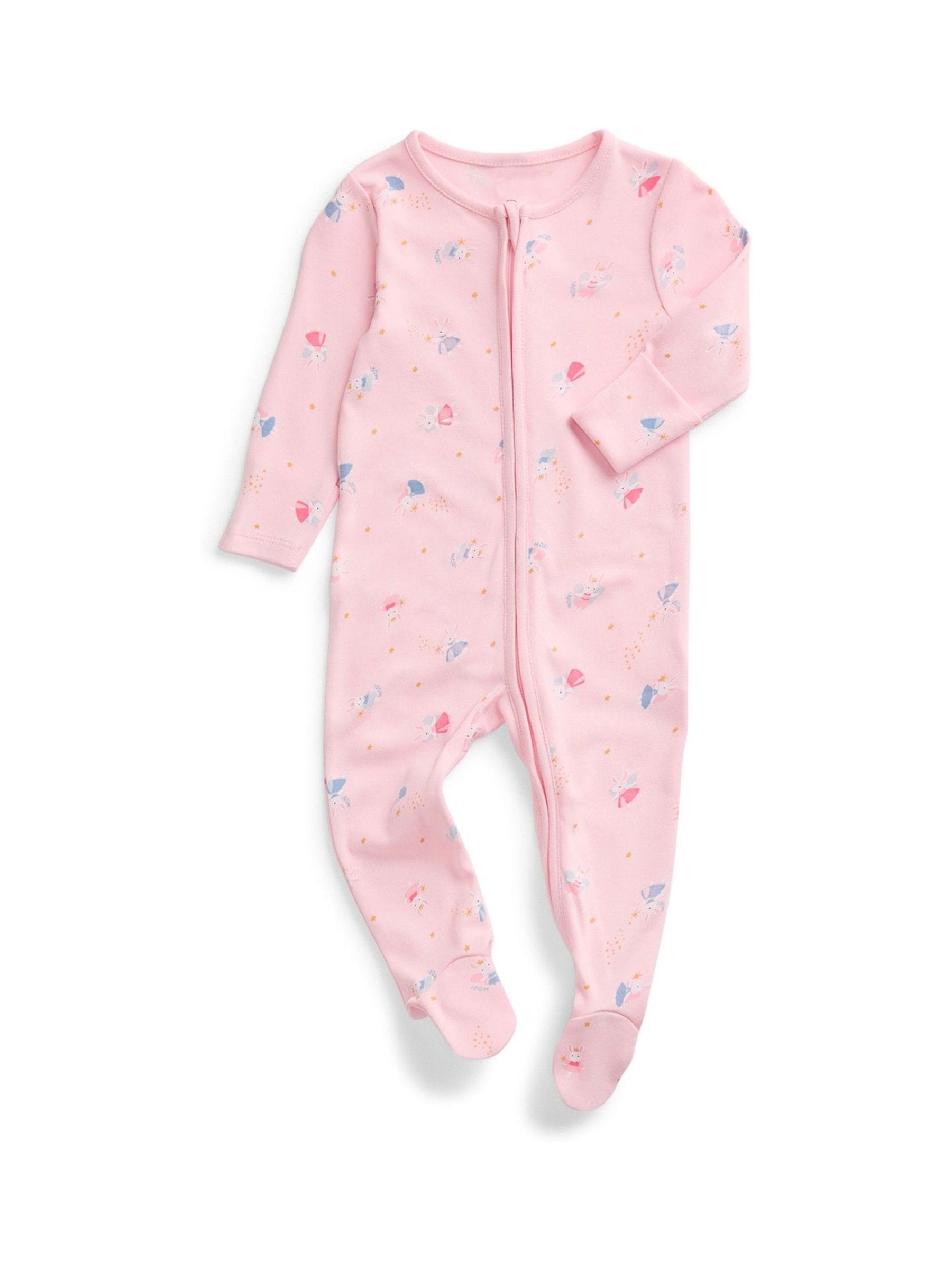 MORI Pink Enchanted Bunnies Clever Zip Supersoft Sleepsuit image 4