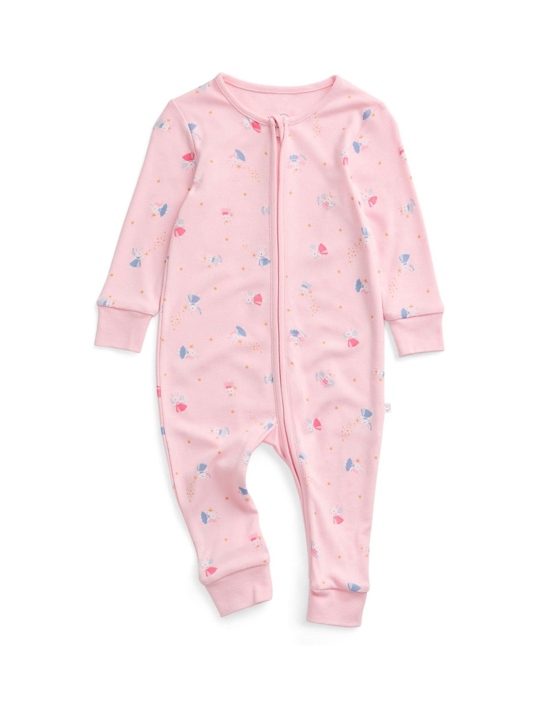 MORI Pink Enchanted Bunnies Clever Zip Supersoft Sleepsuit image 5