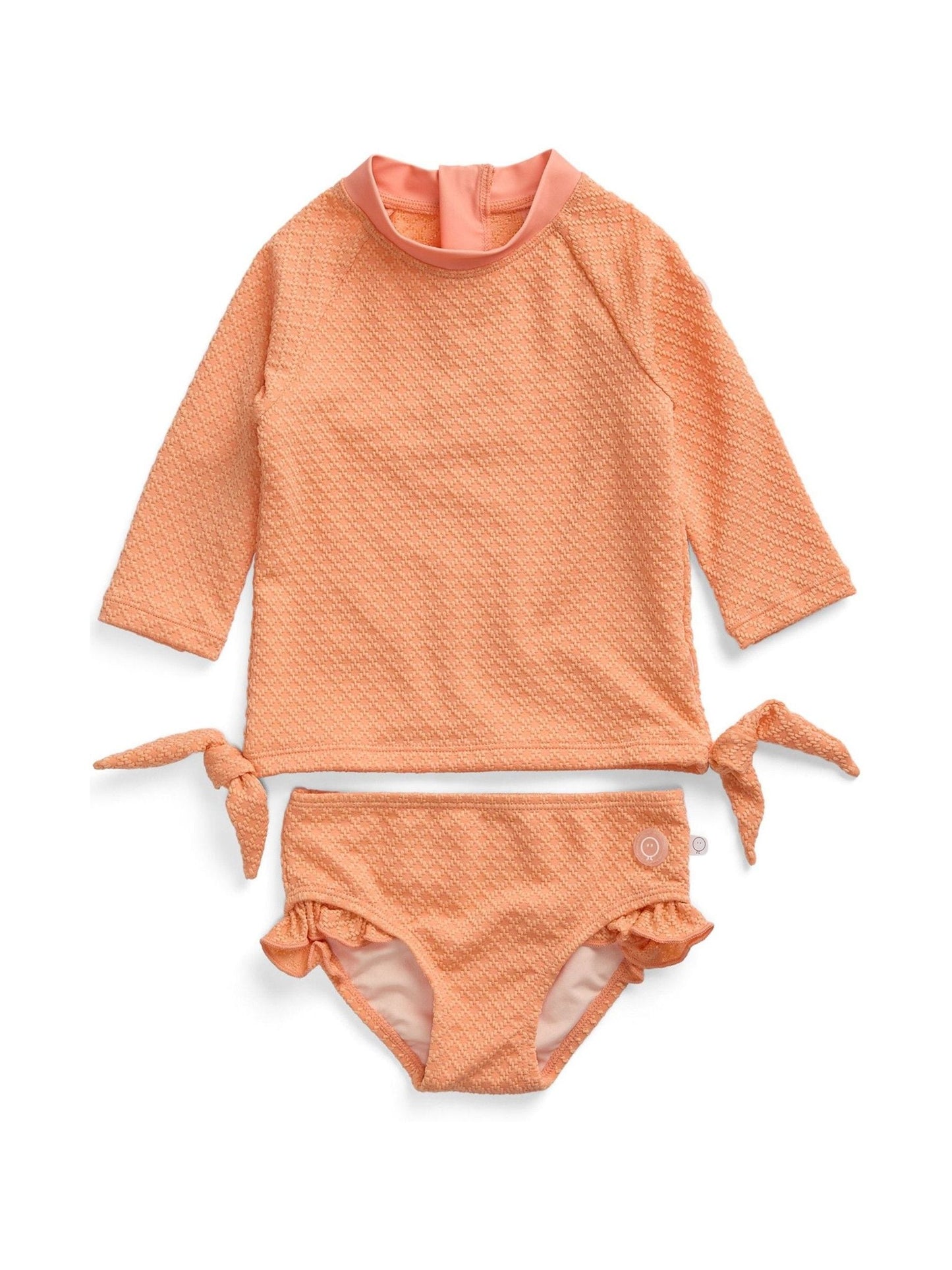 MORI Orange Coral Tide Rash Vest & Frilled Bottoms Swim Set image 3
