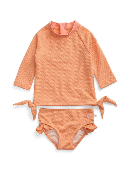 MORI Orange Coral Tide Rash Vest & Frilled Bottoms Swim Set image 3