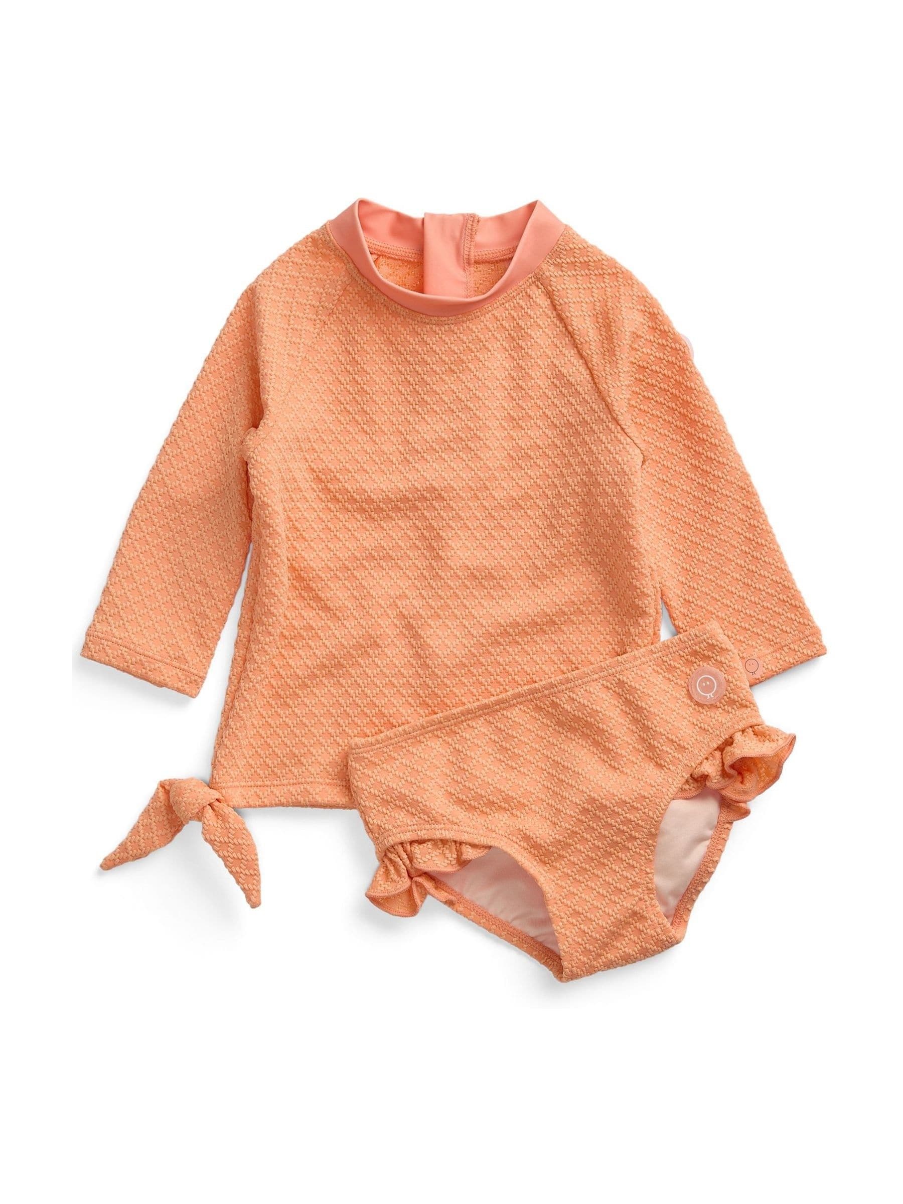 MORI Orange Coral Tide Rash Vest & Frilled Bottoms Swim Set image 4