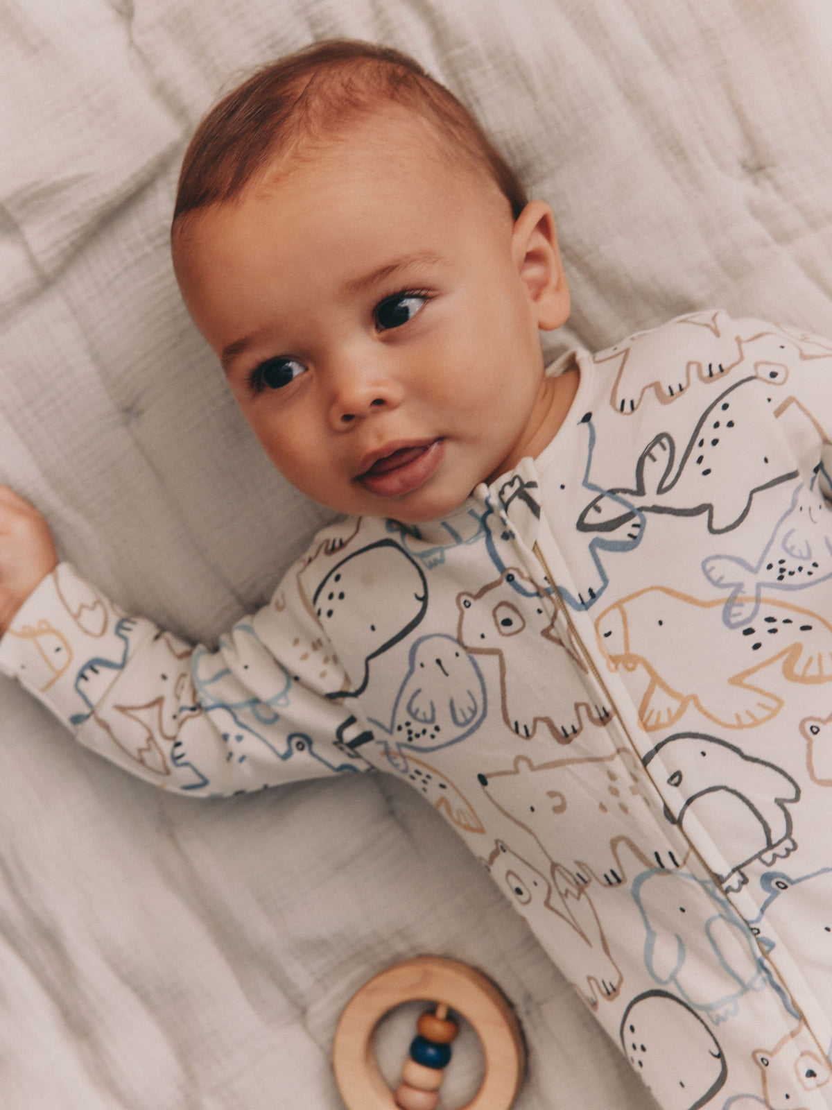 Grey Winter Animals Two Way Zip Baby Sleepsuits 4 Pack (0mths-2yrs) - image 4